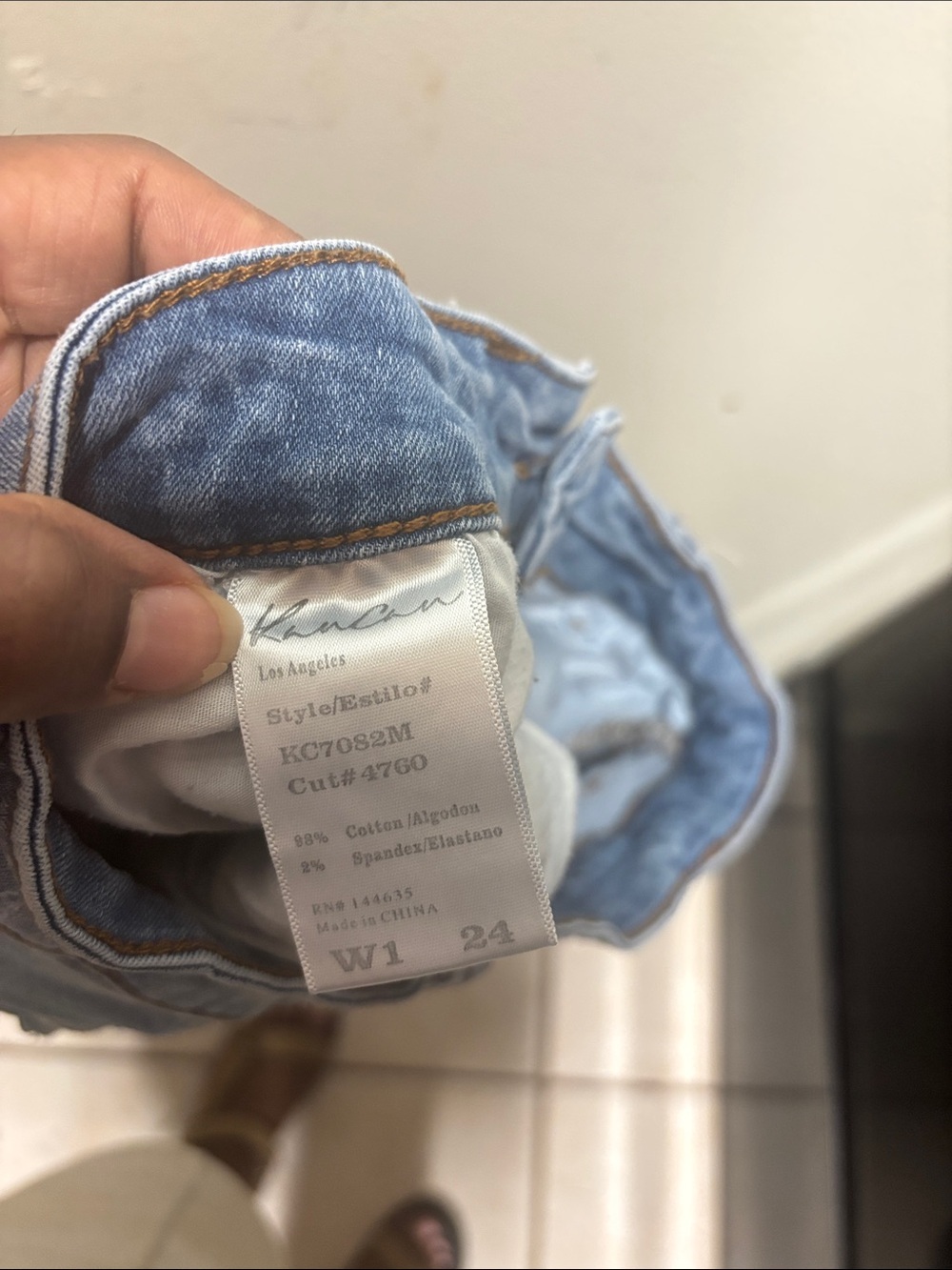 KanCan Light Blue Distressed Denim Jean Shorts size 24 - Picture 4 of 4